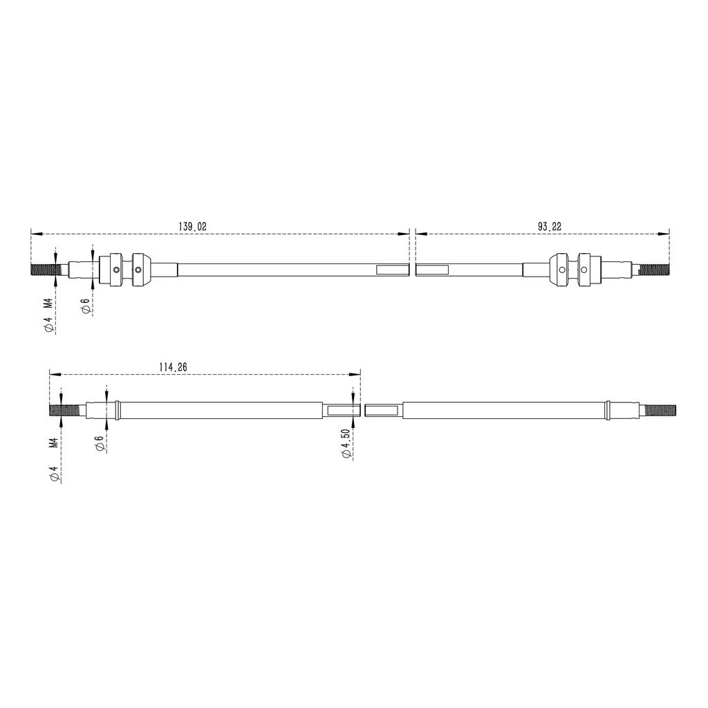 MEUS Racing Isokinetic 3-section CVD Shafts for 1/10 Vanquish H10 Optic Axle Upgrade Parts