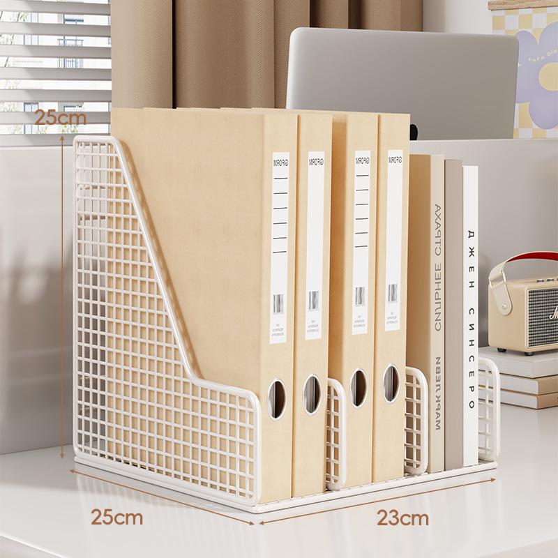Metal Desktop File Organizer: Hanging Shelf & Storage Basket