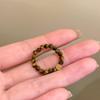 Vintage zircon tiger's eye stone round open ring Maillard style index finger ring fashion niche design ring woman