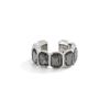 Salircon 2026 New Trendy Square Grey Crystal Ring Women Minimalist Silver Color Geometric Finger Ring Acrylic Daily Wear Jewelry