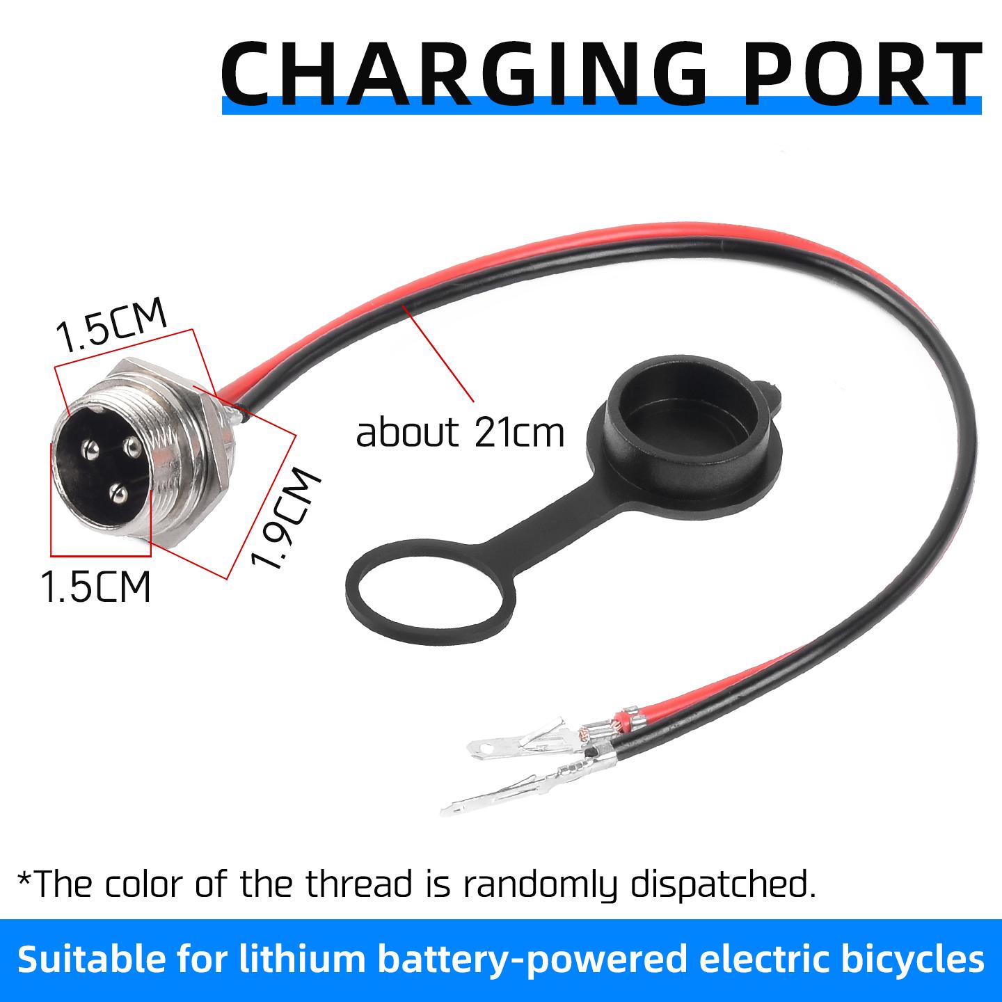 Skateboard charger cable with aviation head device, three-pin aviation charger, dust-proof and water-resistant charging port plu