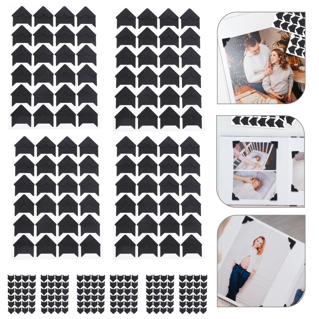 10 Sheets Scrapbook Corners Adhesive Photo Album Mounts for Journal Diary Organizer Picture Frames Sticker Storage Book