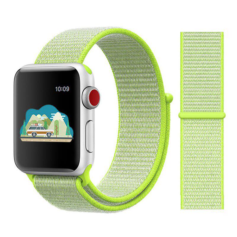 

М’яка нейлонова спортивна петля для iwatch Series 4/5/3/2/1. Дихаючий змінний ремінець для годинника для Apple Watch Band 38 мм/40 мм/42 мм/44 мм For 42mm and 44mm світло-зелений колір
