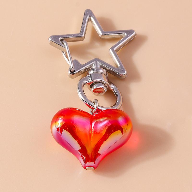 

Cute Resin Love Heart Keychain Maple Leaf Key Ring Pendant for Women Girl Handbag Decor DIY Handmade Jewelry Gift