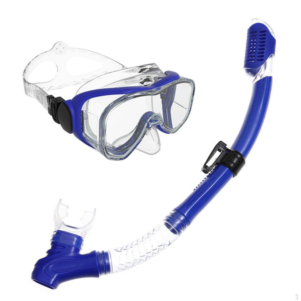 Adult Snorkel Facepiece Set PVC Breathing Piece Wide View Gear for Adults, Diving Black
