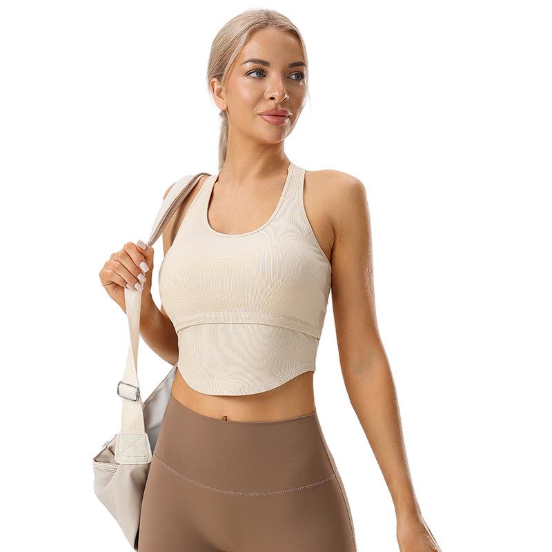 Women's High-Impact Sports Bra with Chest Pad - Shockproof Yoga and Running Top