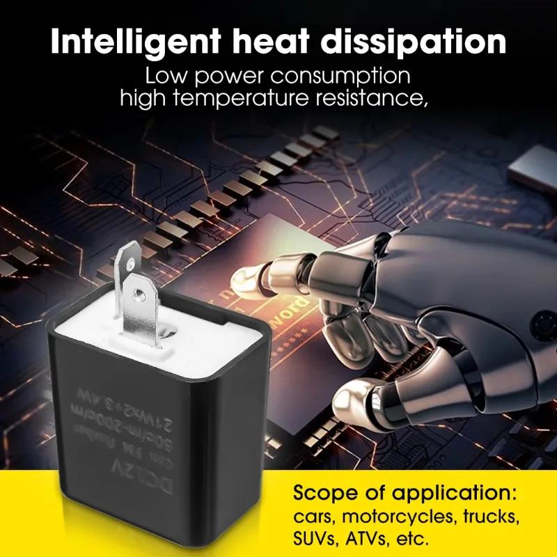 Releu intermitent LED cu 2 pini Intermitent pentru modificarea motocicletei 12V Autoturisme Motociclete cu frecvență reglabilă Semnale de viraj Relee indicatoare