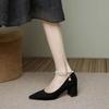 French Design Pearl High Heels Autumn New Fairy Style Niche Temperament Thick Heel Single Shoes