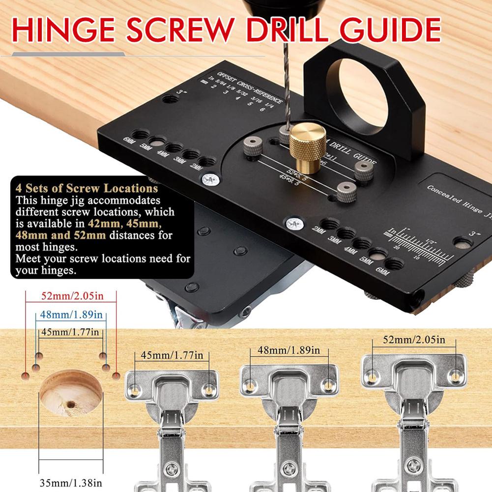 35MM Aluminum Alloy Drill Guide with Clamp Cabinet Hinge Kit Hole Jig for Shelves Cabinet Wardrobe Handle