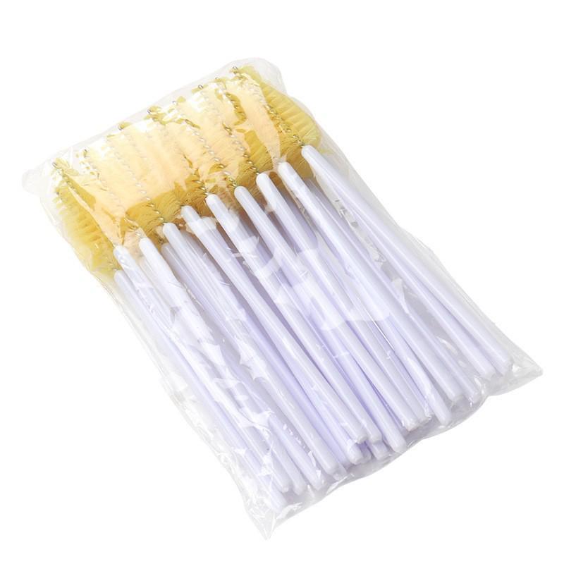 25pcs Disposable Water Drop Mascara Brush Set - Mini Colored Wand Nylon Head Eyelash Comb