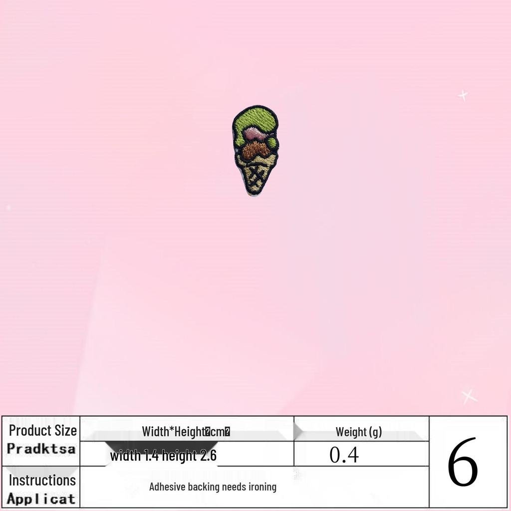 Small Cute Japanese & Korean Style Embroidered Iron-On Decorative Patch for Clothing