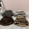 Women's Hat Trendy Zebra Print Plush Retro Bucket Hat - Autumn Winter Thickened Warm Hat for Women - Fashionable and Versatile Bucket Hat