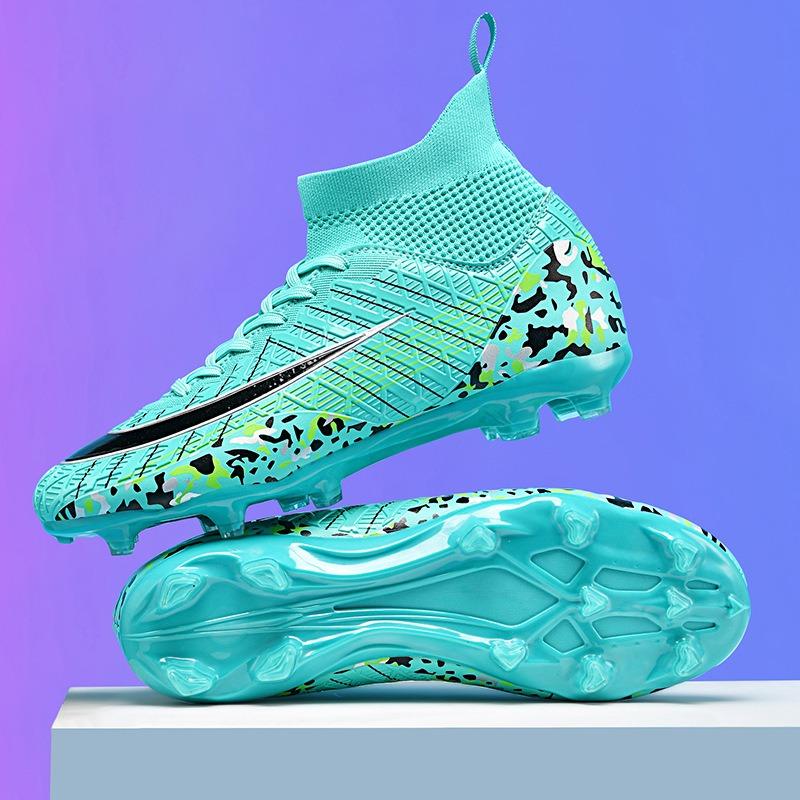 High-top Football Shoes World Cup Broken Nails Artificial Turf Long Nails Leather Foot Youth Training Shoes