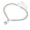 Trendy Multi-Layered Diamond Flower Necklace: Shiny Statement Collarbone Chain