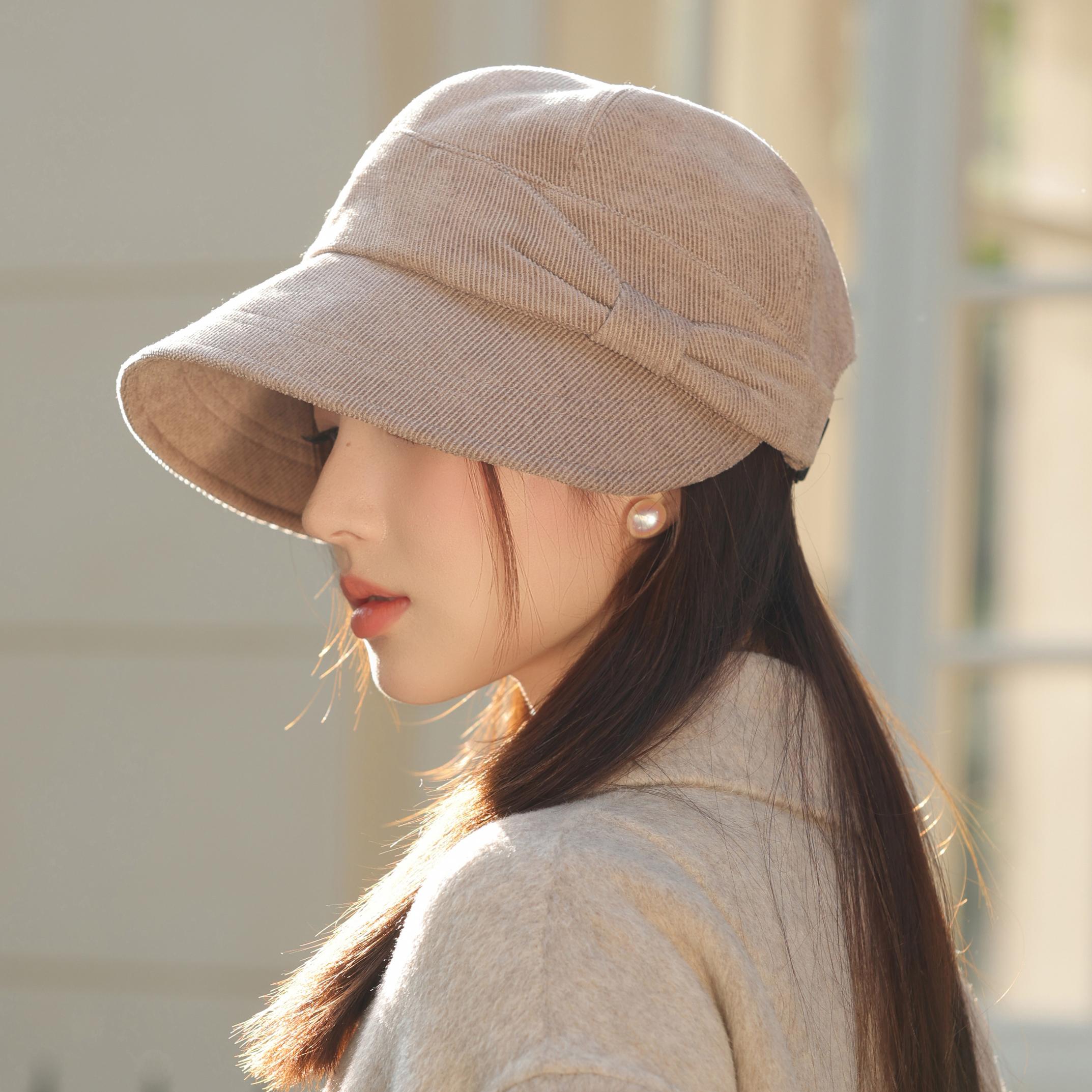 

HT5013 Bucket Hat Women Packable Wide Brim Hat New Female Big Bow Fisherman Cap Lady Solid Plain Adjustable Fishing Bucket Cap 55-60CM Adjustable хаки