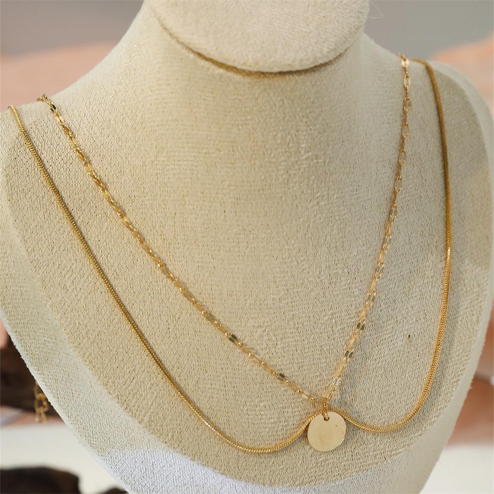 New, Stylish and Simple Personalized Multi-layer Disc Pendant Women's Necklace
