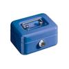 Alco Money Box - Steel Sheet - Plastic Insert - Cylinder Lock - 2 Keys Included 125 X 95 X 60 Mm Dark Blue