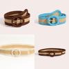 Boho Inspired Womens Stretchable Fabric Belt With Alloy Buckle For Casual Wear