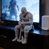 Battle Suit Figure 3D Printed Warrior Statue, Nordic Mythology Figurine with Desk Decor Weapon, Collectible Ornament for Home Office Decoration