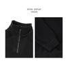 Hong Kong Style Solid Color Fleece Half-Zip Polo Shirt - Men's Retro Loose Casual Hoodie
