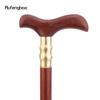 Red Wooden T Traditional Single Joint Walking Stick Decorative Cospaly Party Wood Walking Cane Halloween Mace Wand Crosier 90cm
