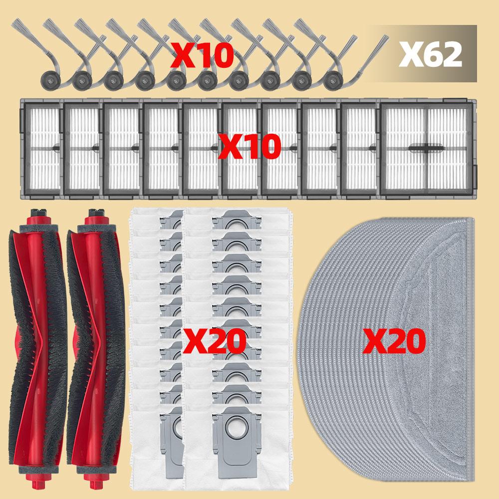 Fit For Roborock Q10 S5 / Q10 S5+ /Q10V/Q10V+/Q10 VF/Q10 VF+/ S8 Pro/S8 Pro Plus Parts Main Side Brush Filter Mop Cloth Dust Bag
