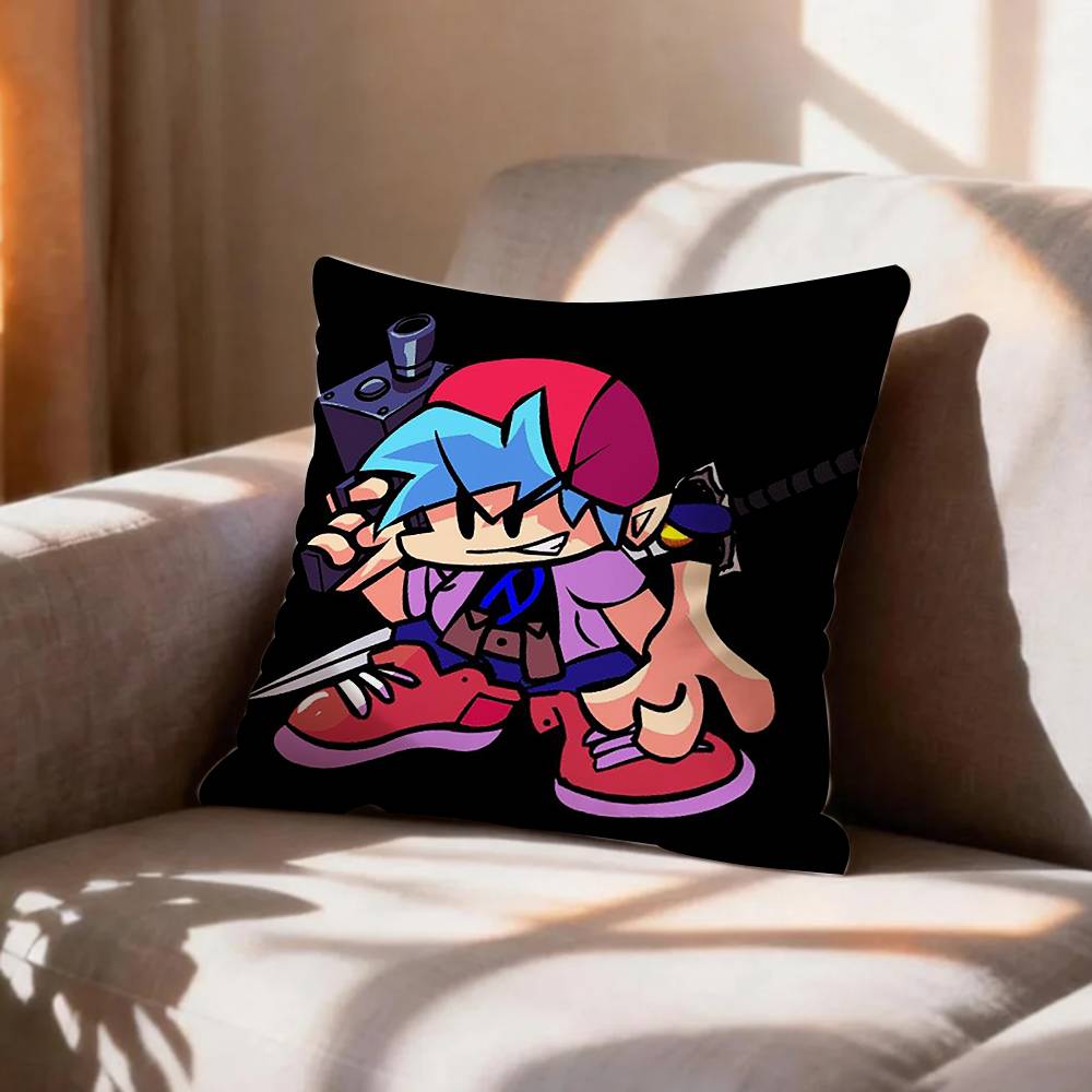 FNF BF Game FFriday Night FFunkin Pillow Case Pattern Printed Pillowcase For Living Room Sofa Cushion Cover