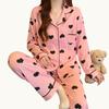 High-End Love Pink Pajamas Women'S Spring And Autumn New Long-Sleeved Loose Suit Loungewear