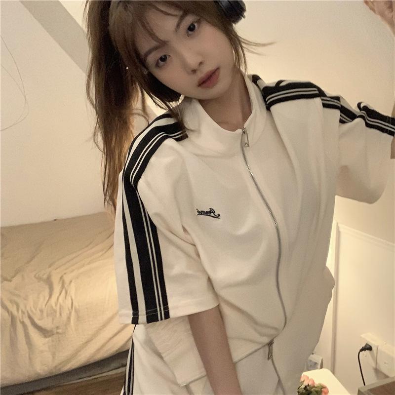 Women's 2024 Summer Striped Cardigan & Shorts Set - Fashionably Casual & Slimming