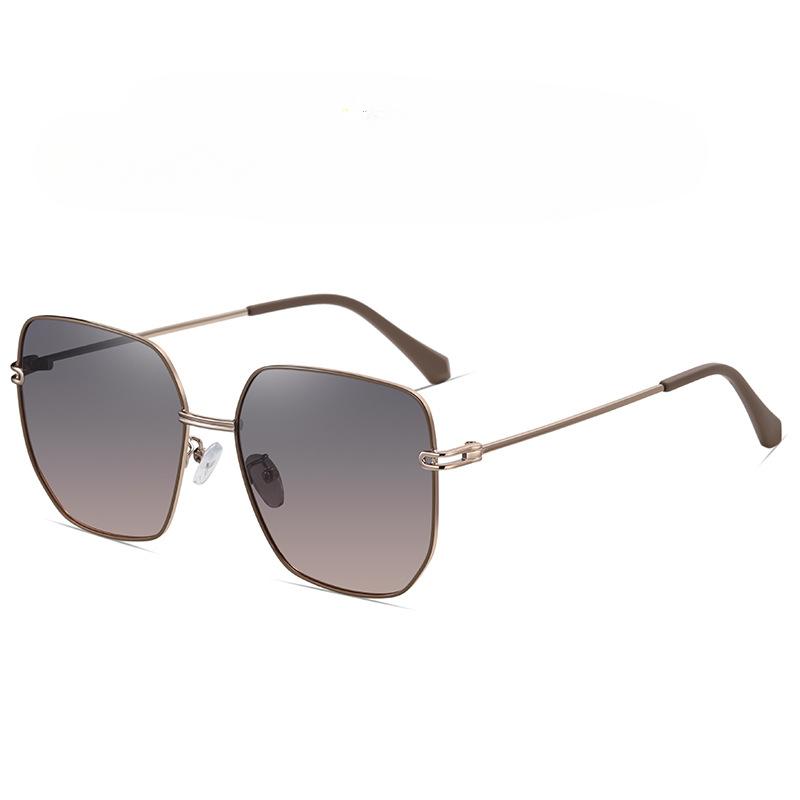 

Модные женские поляризационные солнцезащитные очки из металла, поляризационные солнцезащитные очки из нержавеющей стали, модные уличные очки для съемки
