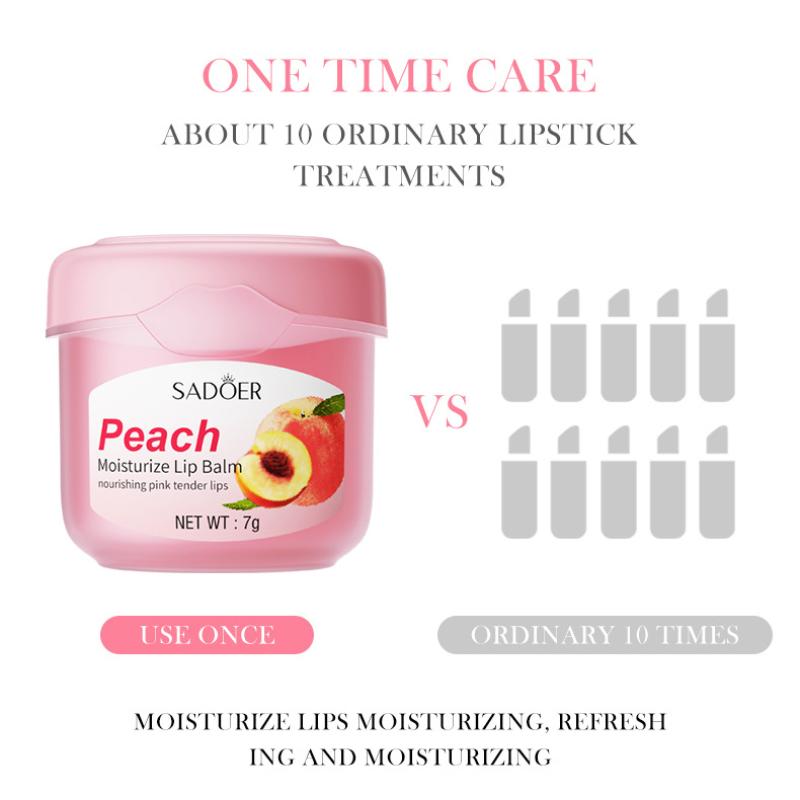 Balzám na rty SADOER Med Hydratační Avokádo Proti suchým popraskaným Rtům Broskvová Maska na rty