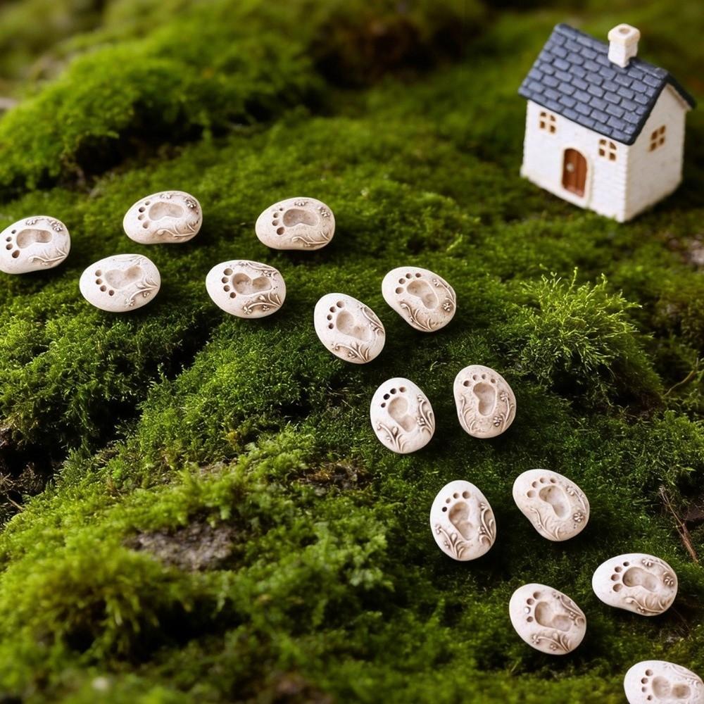 20PCS Small Footprint Stepping Stones Decorative Footprint Micro Landscape Decoration Garden Decor