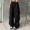 Women's Wide-Leg Athletic Pants with Multiple Pockets, Drawstring and Tapered Ankles