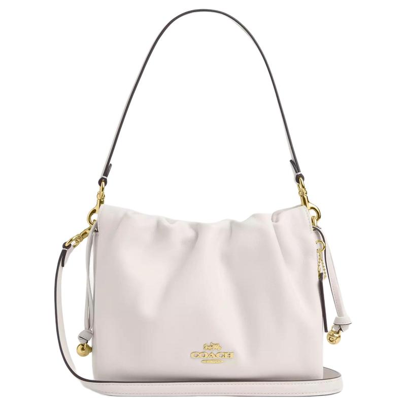

COACH Faye 22 Logo letter logo magnetic buckle closure cow leather cloud bag hand shoulder bag small size women s white білий
