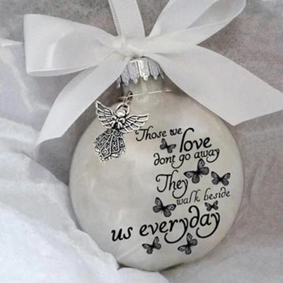 Christmas Ornament Handmade Butterfly Printed Attractive Decorative Commemorate Festive Embellishment Accessory Christmas Name Feather Bauble