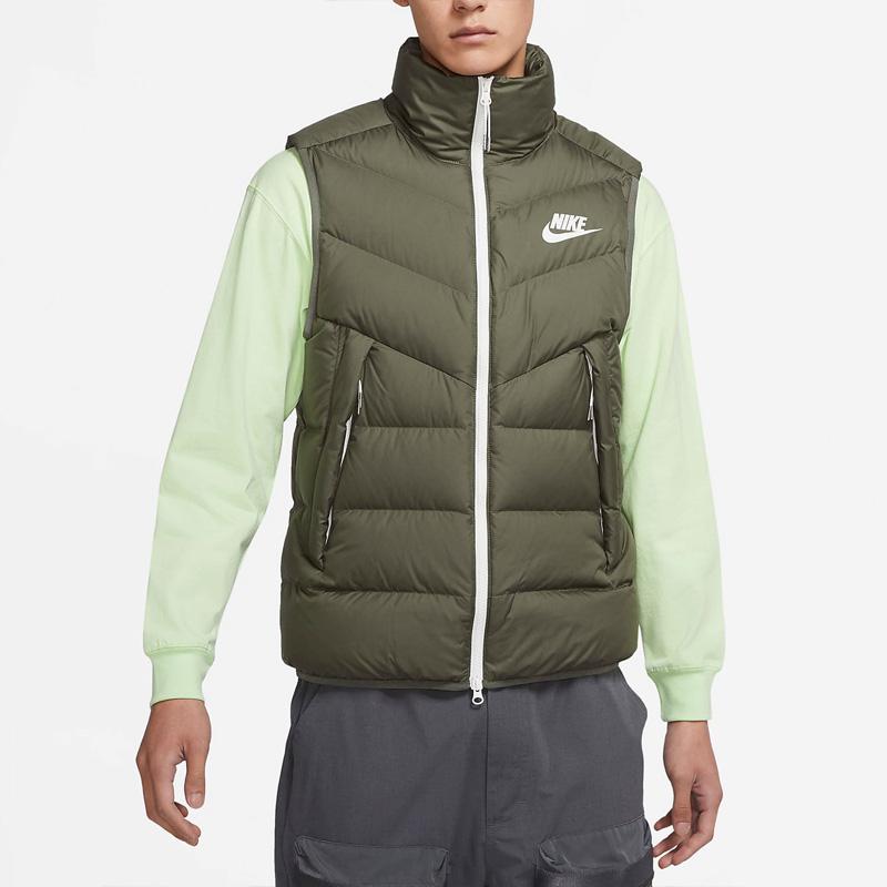 Nike NSW Down Fill Colorblock Warm Casual Sport Stand Collar Vest Men Outerwear Twilight-Yellow Swamp CV8975-380