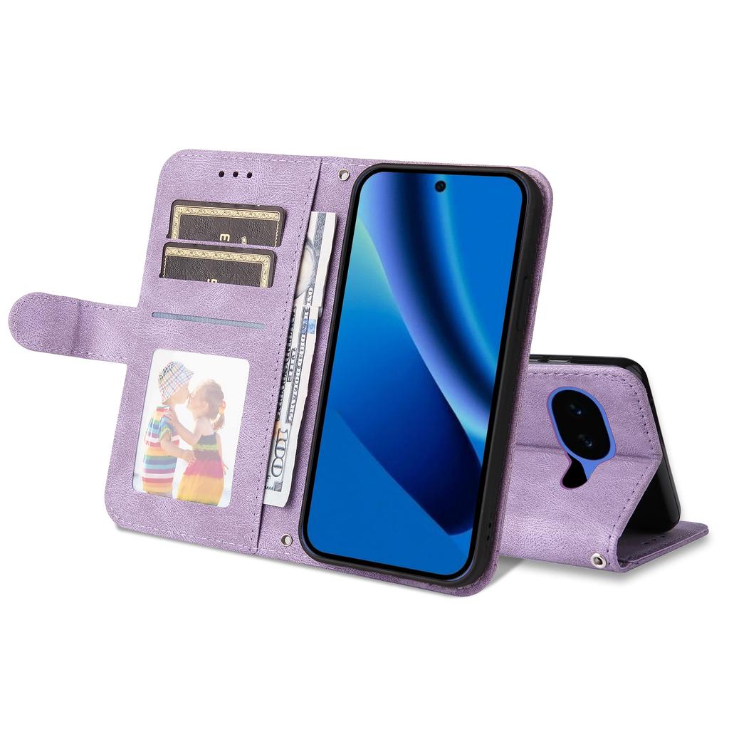 For Google Pixel 10a Leather Wallet Cases Skin Touch Phone Cover Stand with Strap