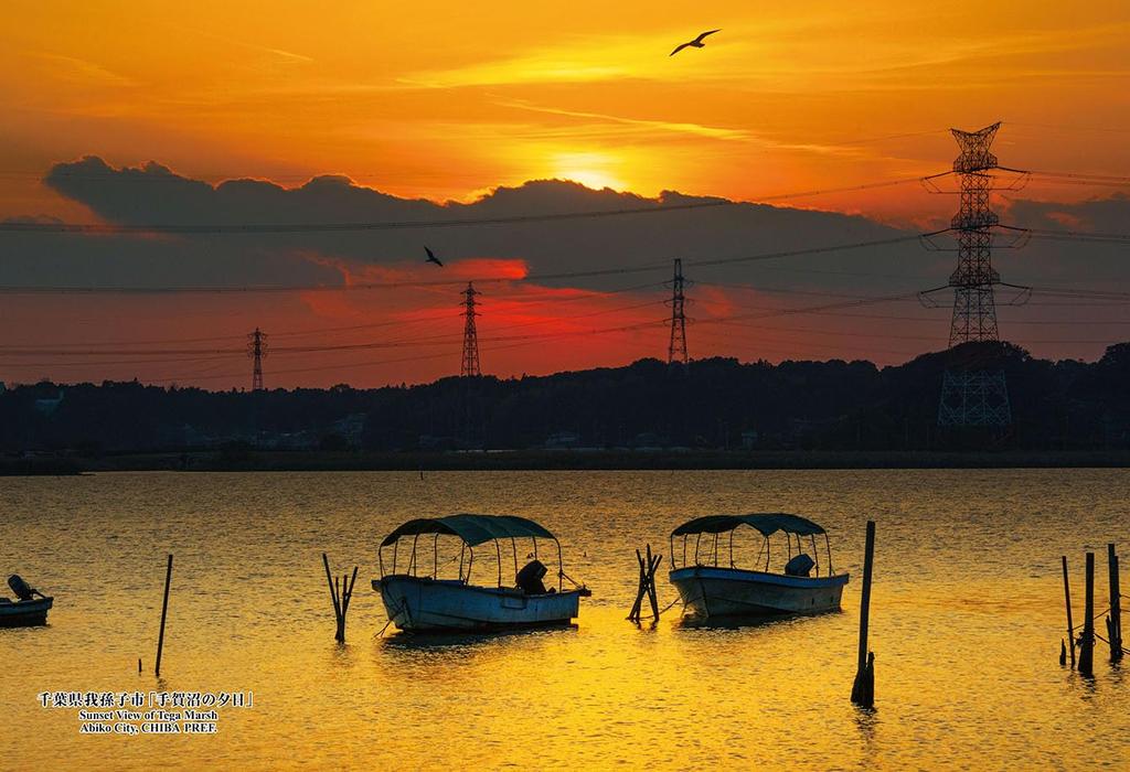 Cuties In Jigsaw 96 Japanese At Lake Abiko Chiba Prefecture with Adhesive and Sponge (Cuties) [Made Japan] 300-Piece Puzzle, Cities, "Sunset