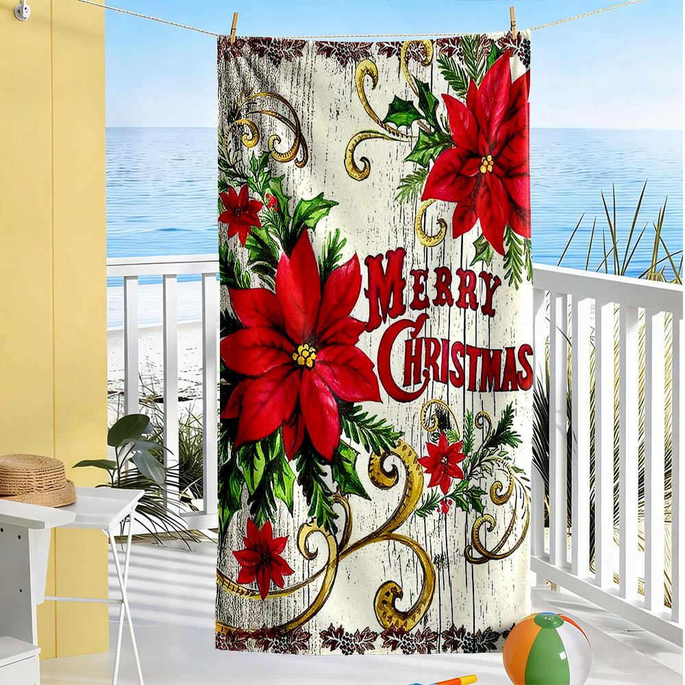 Christmas Beach Towel High Absorbency & Quick-Dry Comfortable Lightweight Portable for Swimming,Beach,Camping, Travel, Beach Accessories,Gym