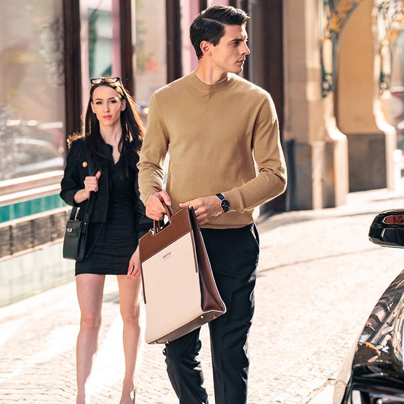 Men's Thickened Wool Sweater, Machine Washable, Solid Color - W9310 (Autumn/Winter)