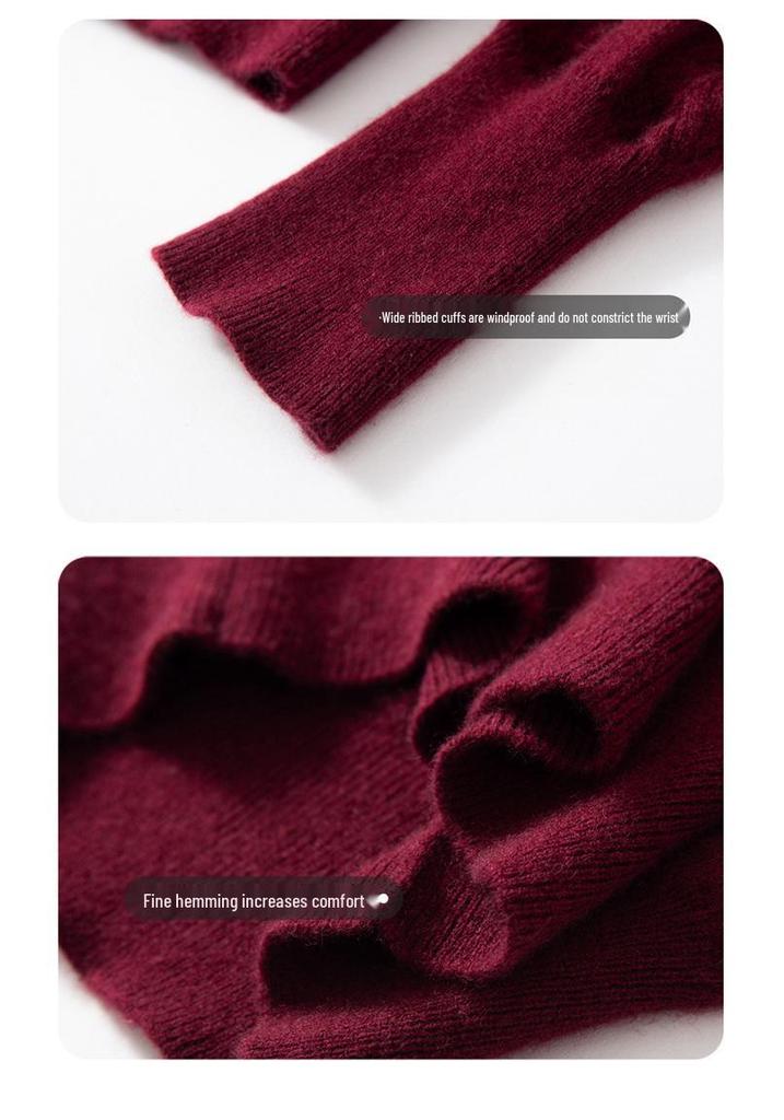Women's 100% Cashmere Half-High Neck Pullover Sweater - Solid Color, Versatile, Warm Knit