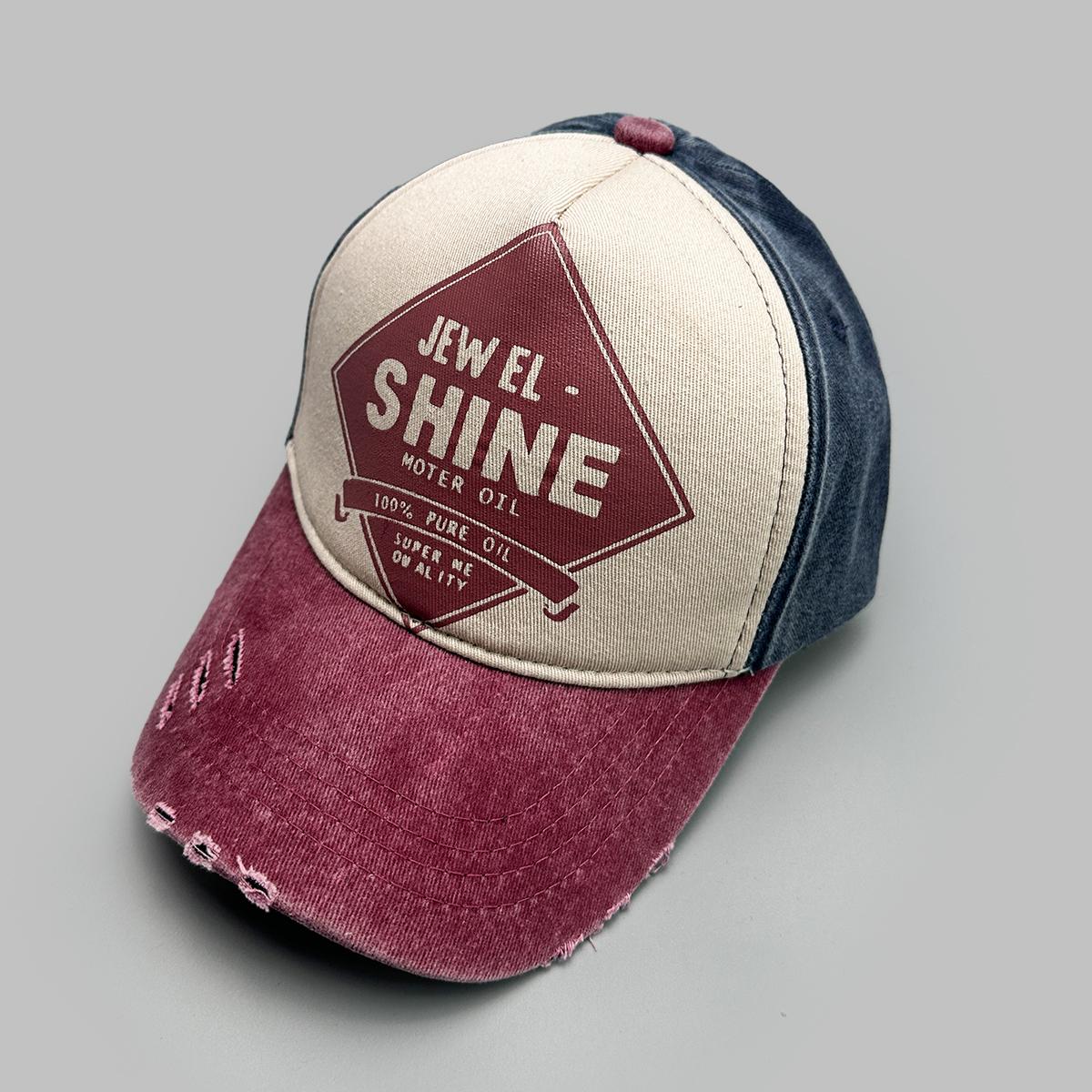 

Printed Pattern Letter Prints Baseball Caps Latest For Men And Women Air Permeable Broken Style Sun Protection Color Contrast All-Match Hip Hop 52-60cm