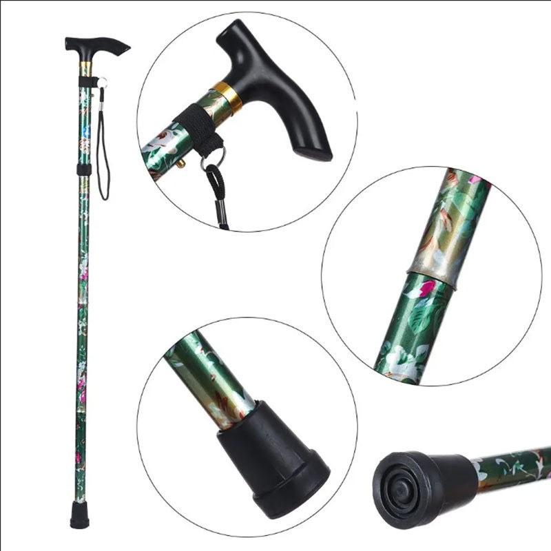 Aluminum Folding Walking Stick: Telescopic, Non-Slip Hiking Cane for Elderly Assistance