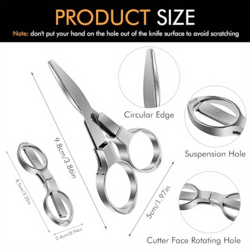 3pcs Rust-resistant Portable Folding Mini Scissors For Nurse Travel Office Fishing Craft Safe Pocket