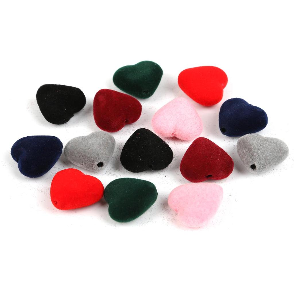 10/20Pcs Acrylic Velvet Heart-shaped Pendant Charm For Jewelry Making DIY Earring Accessories