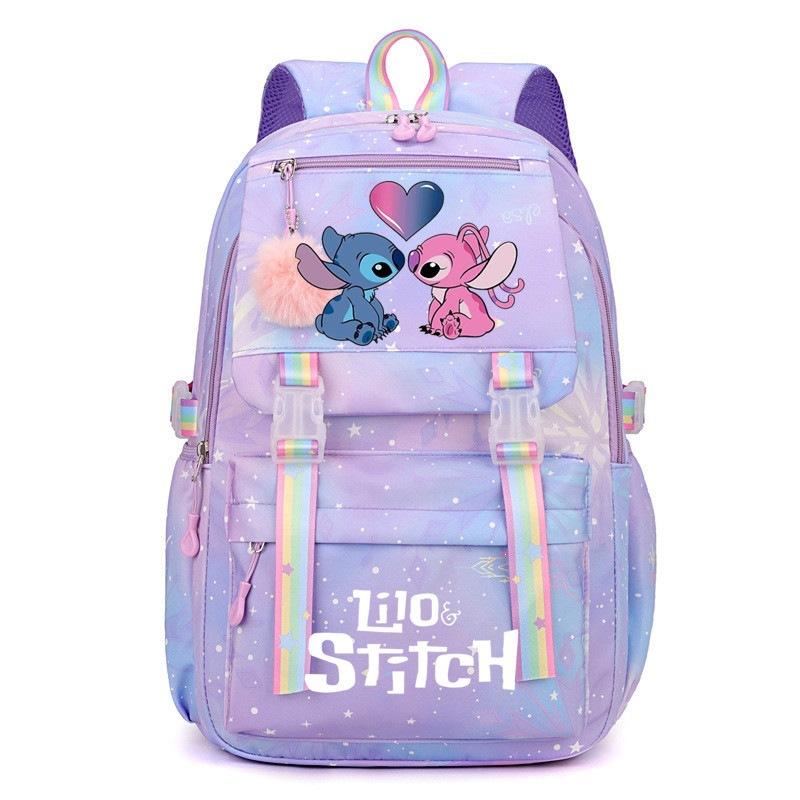 Lilo & Stitch Backpack for Kids Boys Girls, Large Capacity School Bag, Cute Cartoon Daypack, Blue