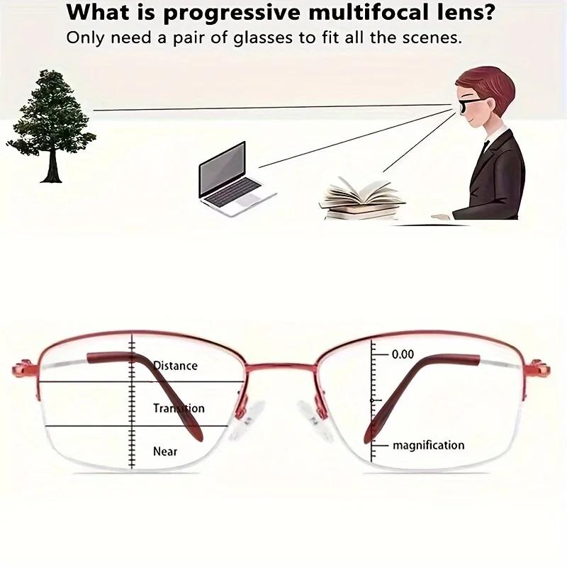 2026 Intelligent Zoom Progressive Multi-Functional Reading Glasses For Women Men Multifocal Anti-Blue Light Hyperopia Eyeglasses