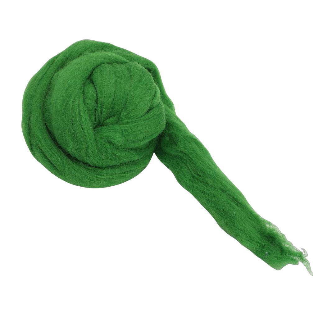 Wool Roving 200g Green Soft Comfortable Wool Roving Yarn for Felting Weaving