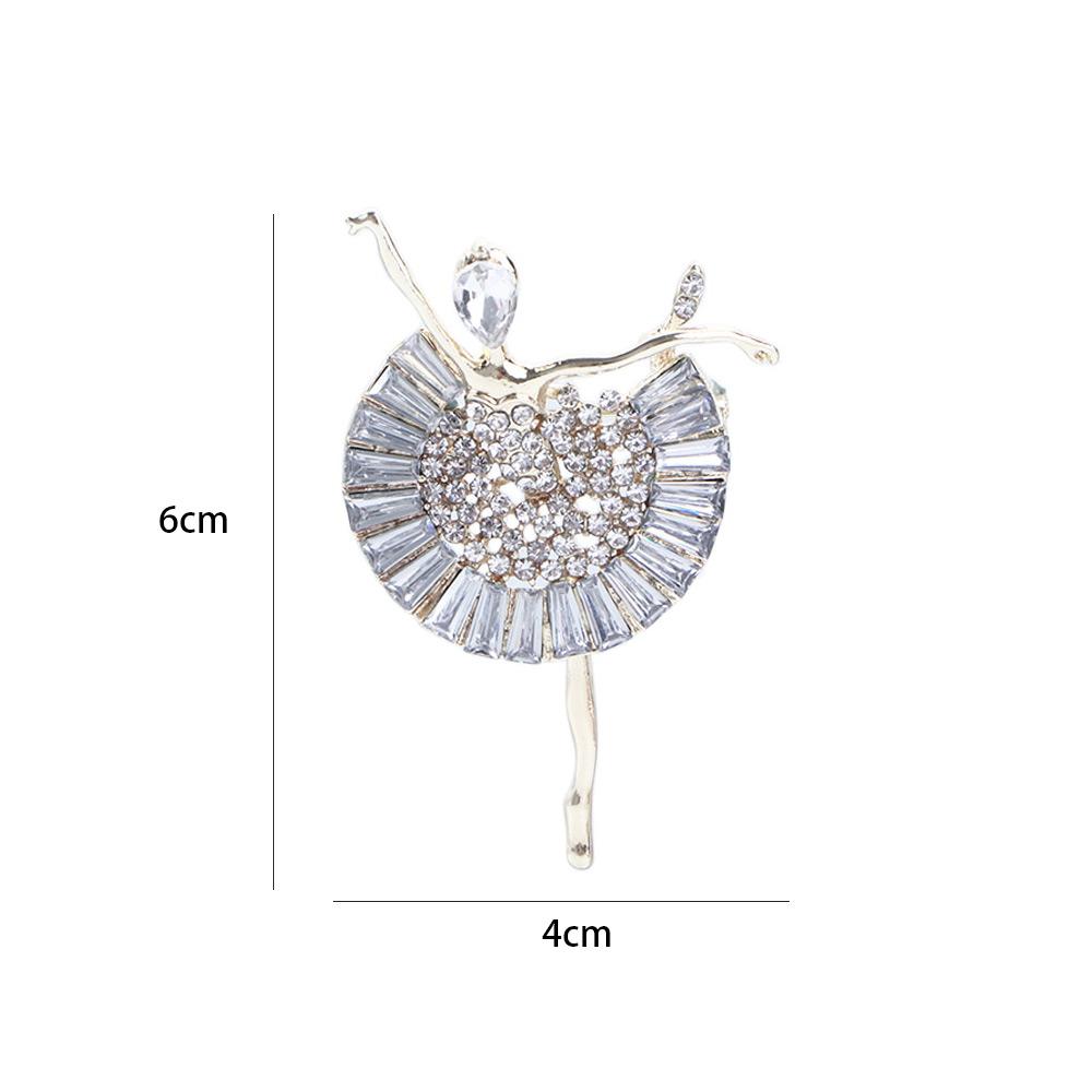 Rhinestone Brooch Clothing Accessories Ballerina Pin Women's Brooch Korean style Ballet Girl Brooch