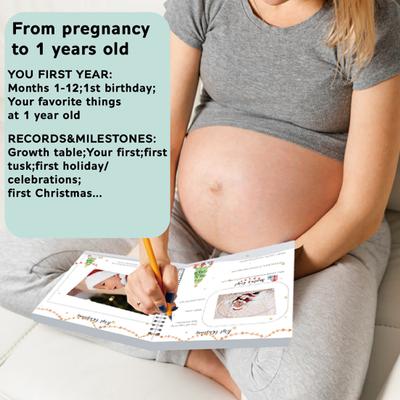 Baby Growth Record Book Scrapbook Stickers Story-Like Baby Milestone Album DIY Friendly Baby Development